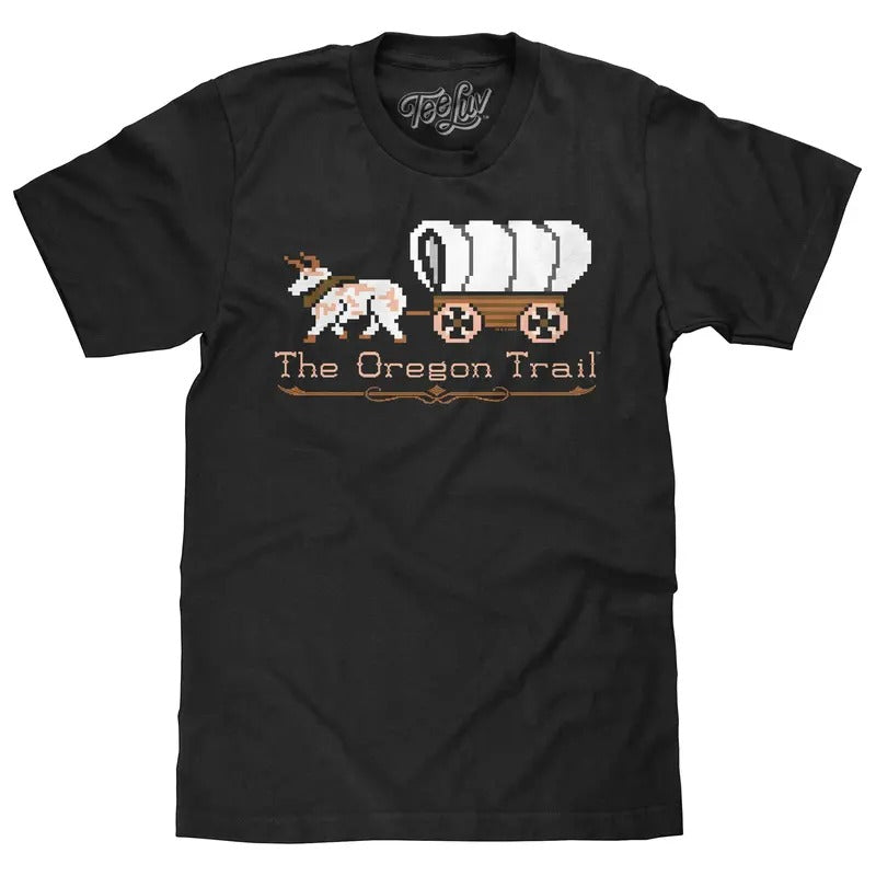 The Oregon Trail Shirt Video Game Logo T-Shirt - Black Hoodie, Sweatshirt | HypeDripTees.com