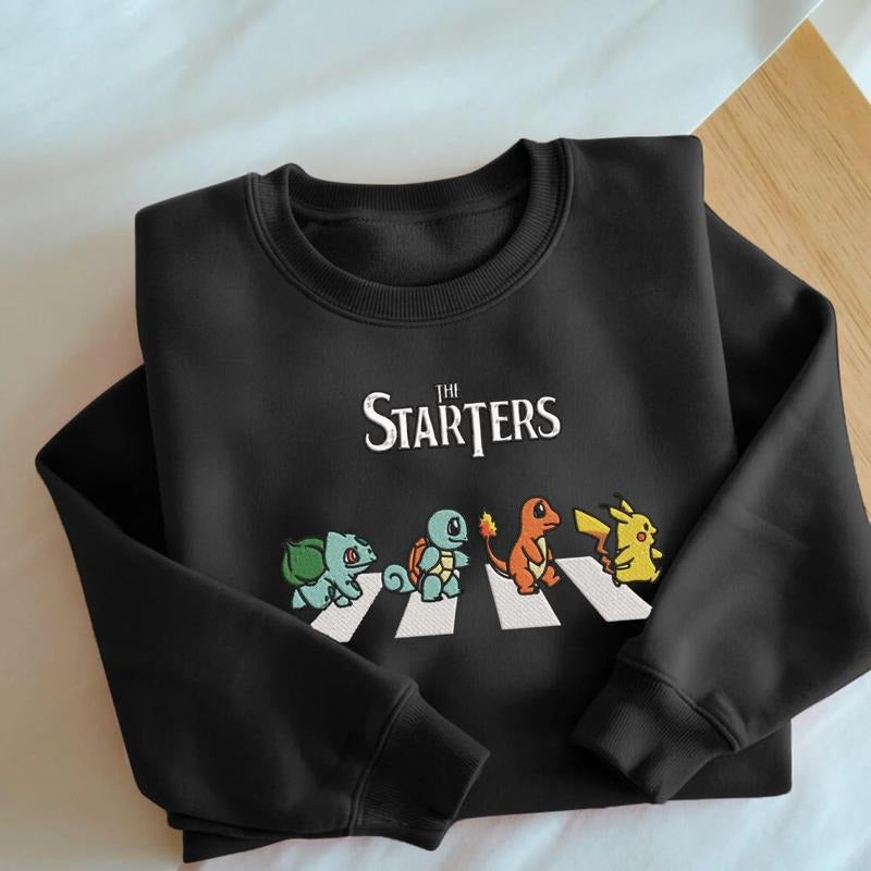 The Starter PKM Sweatshirt, Embroidery Anime Tshirt, PKM University, Anime Shirt, Unisex Shirt Hoodie | HypeDripTees.com