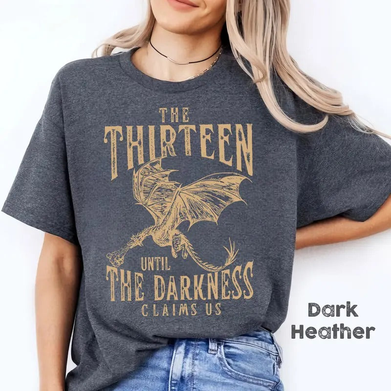 The Thirteen Until the Darkness Claims Us T-Shirt, Sarah J Maas, Sjm Shirt, Throne of Glass Merch, ACOTAR Crescent City...