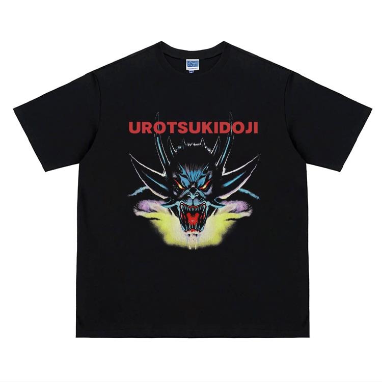 The Urotsuki "Tsukuyomi" Heavyweight Vintage Tee 100% Cotton OVERSIZED Anime T-shirt Menswear Top Crew Necks Tshirt...