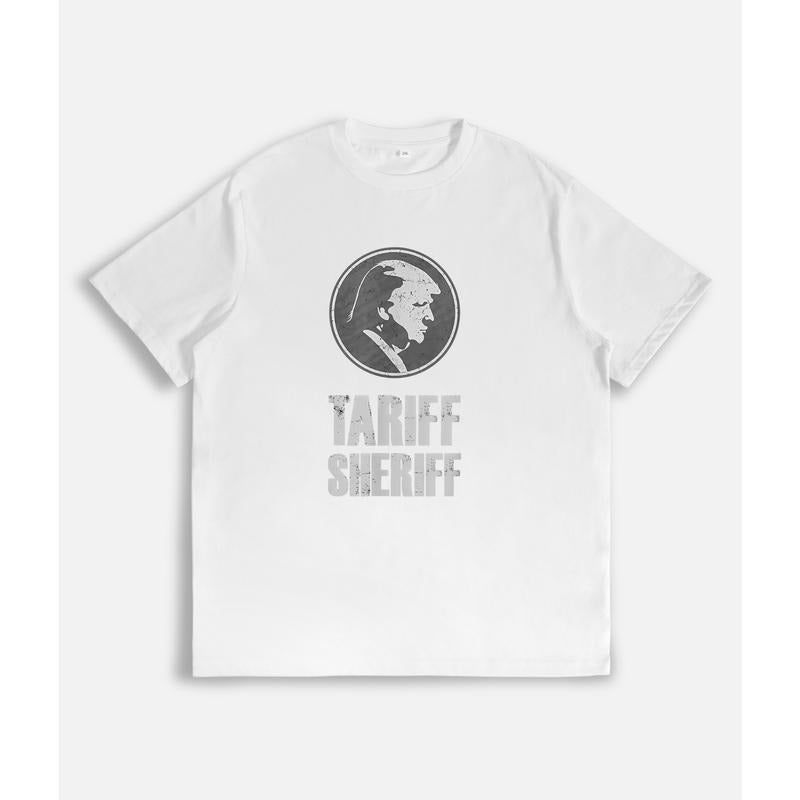 Themed T - Shirt with "Tariff Sheriff" Slogan and Portrait Graphic style 02 Hoodie, Sweatshirt | HypeDripTees.com