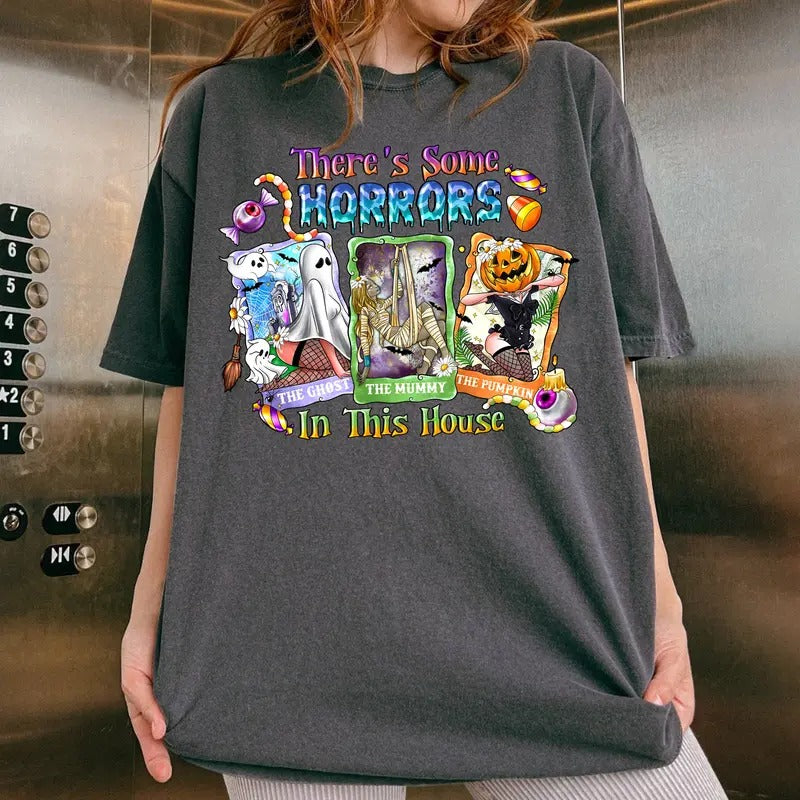 There's S0me Horr0rs In This House Shirt FUNNY DANCE, Halloween Shirt Hoodie, Sweatshirt | HypeDripTees.com