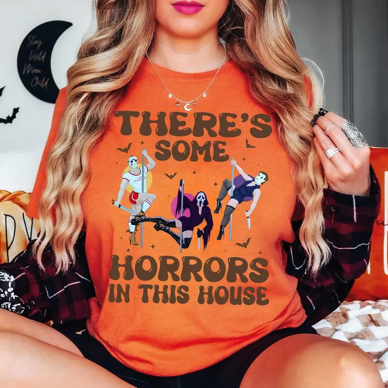 There's S0me Horrors In This House Shirt Halloween, Funny Horror Shirt, Happy Halloween Hoodie, Sweatshirt | HypeDripTees.com