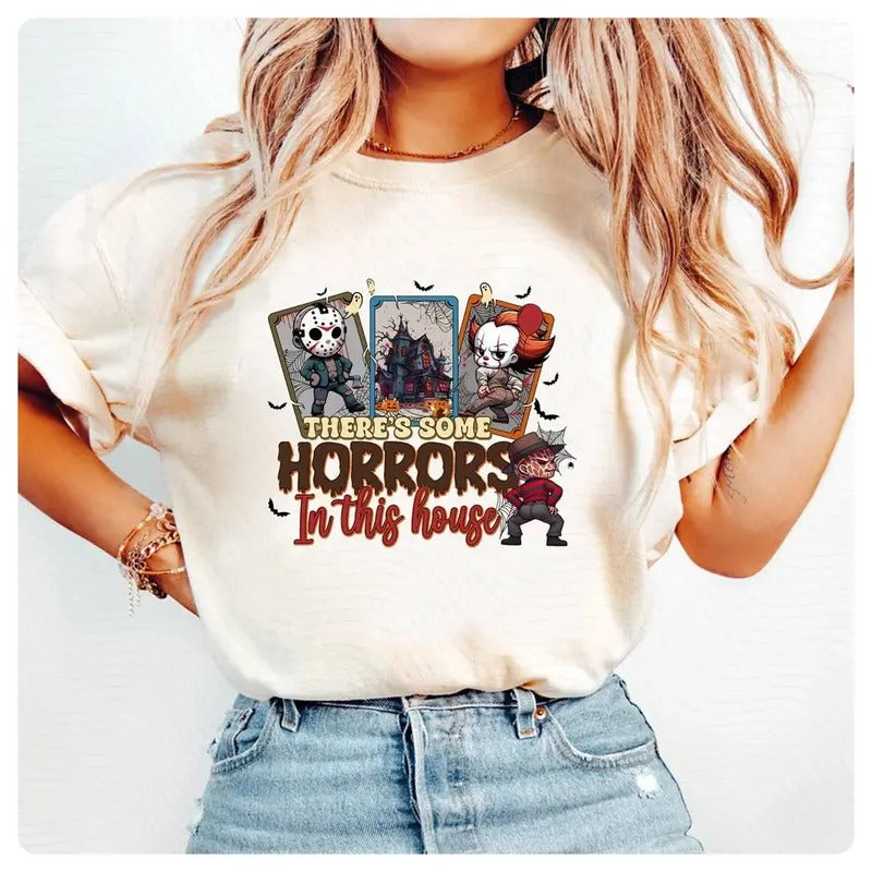 There's Some  s In This House Shirt Retro Jason Voorhees Michael Myers Halloween Shirt Funny Pumpkin Shirt Funny...