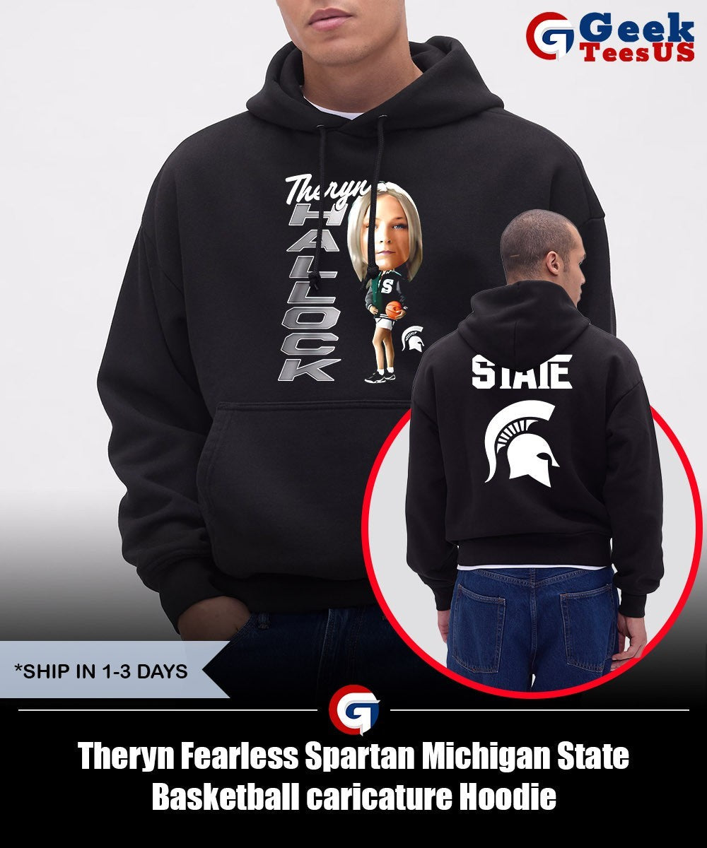 Theryn Fearless Spartan Michigan State Basketball caricature shirt