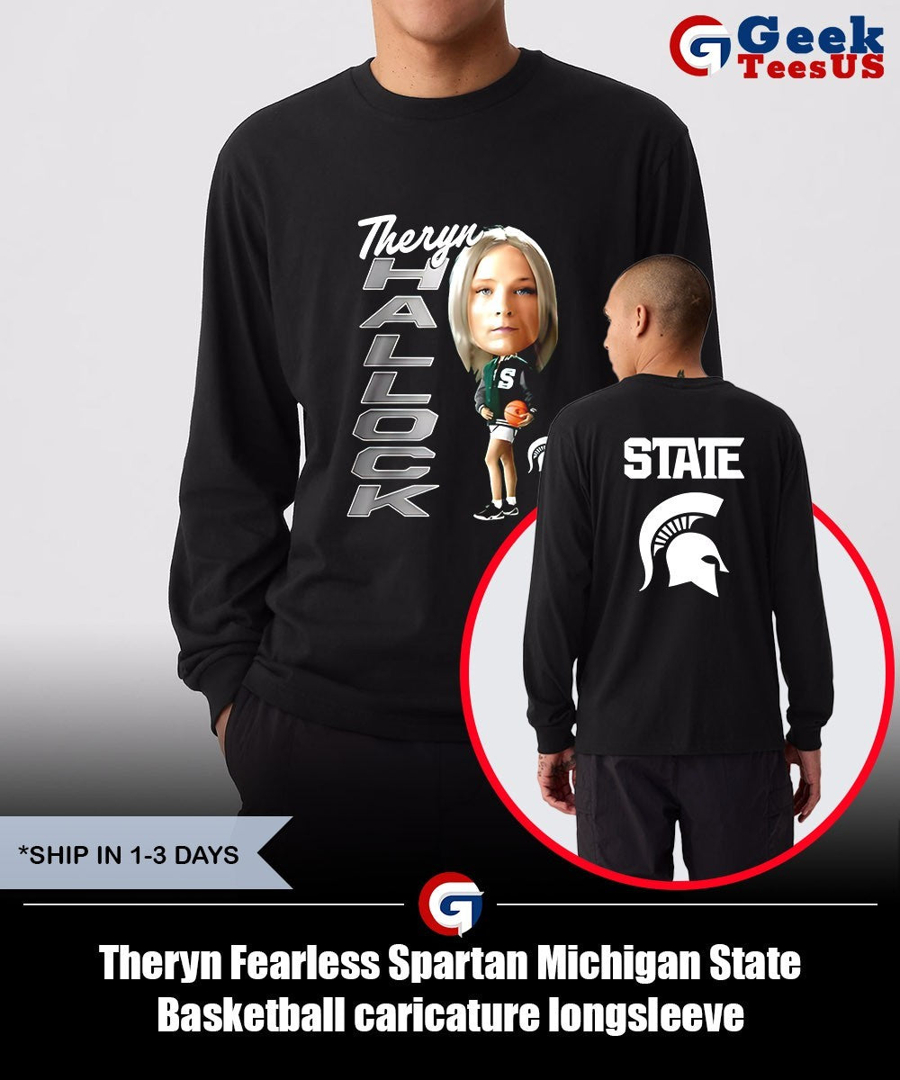 Theryn Fearless Spartan Michigan State Basketball caricature shirt