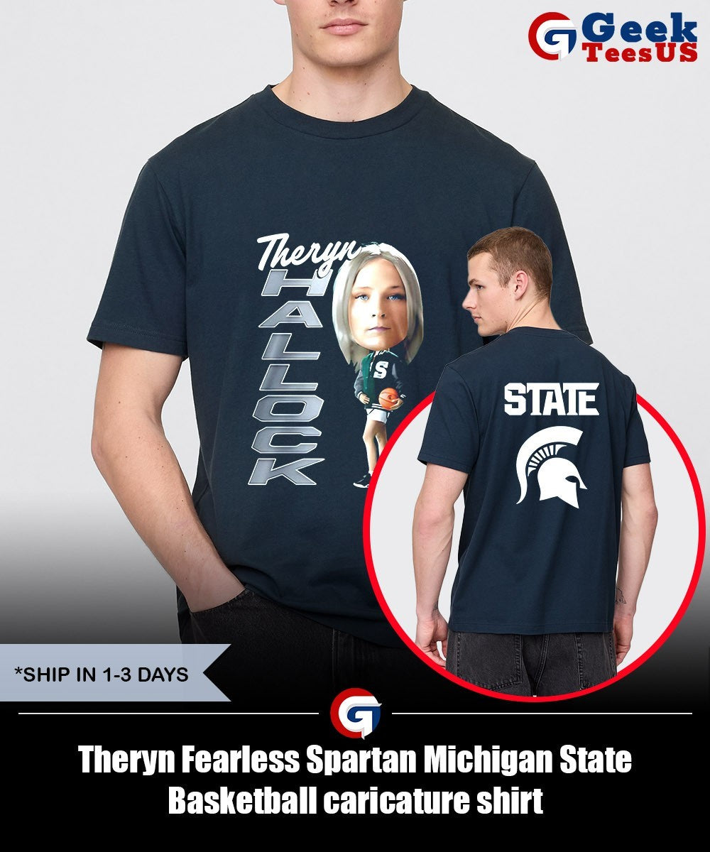 Theryn Fearless Spartan Michigan State Basketball caricature shirt
