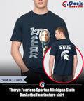 Theryn Fearless Spartan Michigan State Basketball caricature shirt