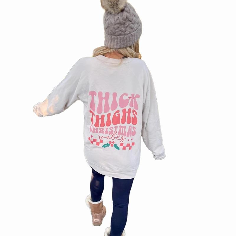 Thick Thighs Christmas Graphic Sweatshirt T-Shirts, Hoodie | HypeDripTees.com