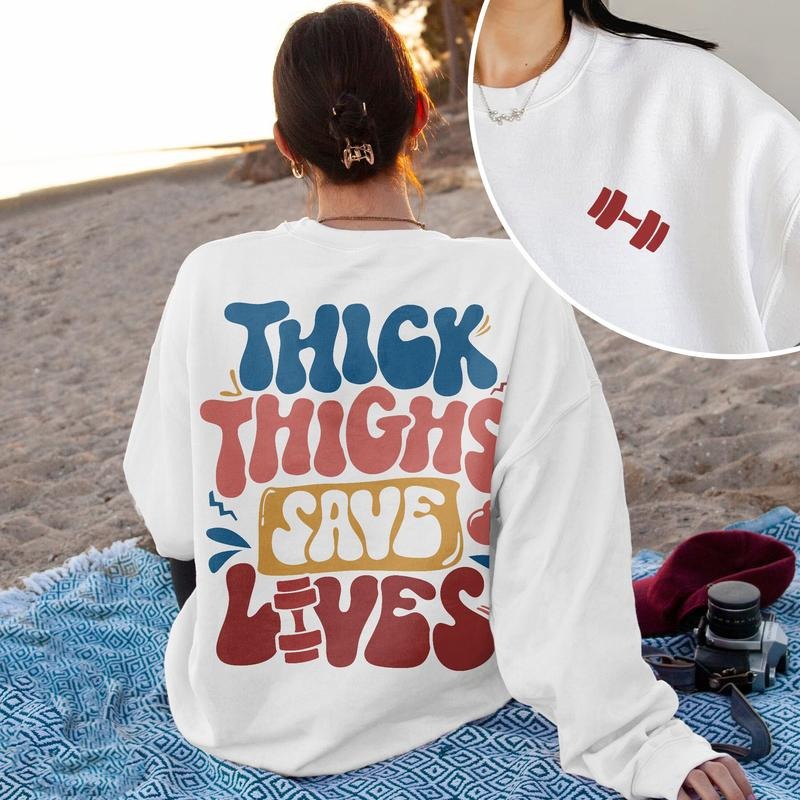 Thick Thighs Save Lives Workout Gym Shirt Workout Funny Weightlifting Pump Cover Hoodie, Sweatshirt | HypeDripTees.com