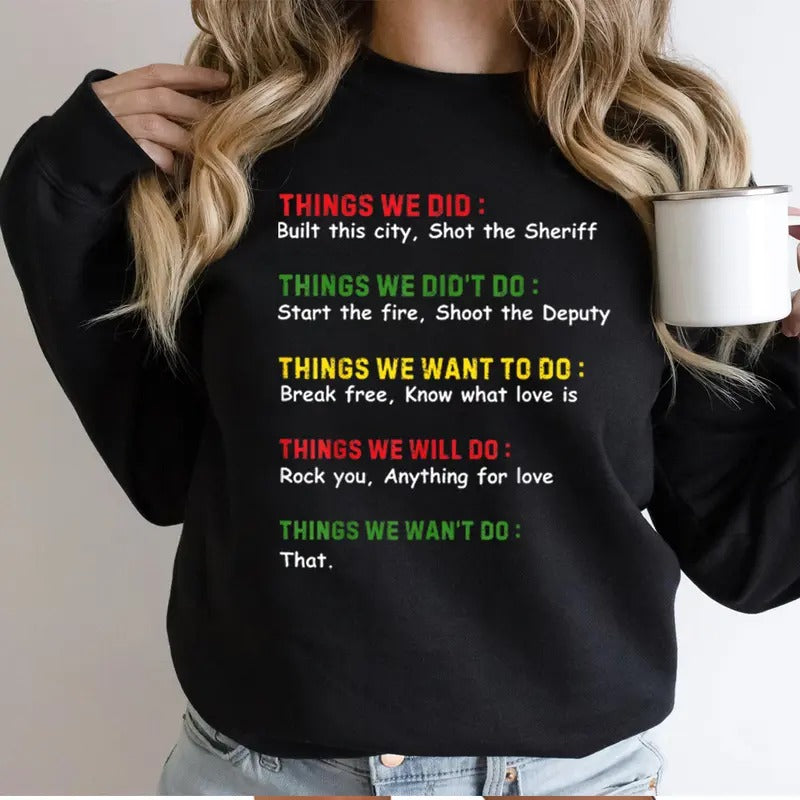 Things We Did , Funny Sweatshirt Casual Street Style Fleece Fabric Crewneck Pullover Sweatshirt Tops Trendy for Women for...