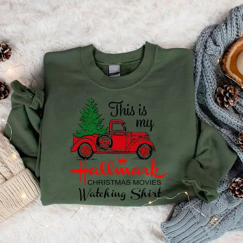 This Is My Christmas Movie Watching Sweatshirt, Red Truck Christmas Tree Shirt, Back To 90s Christmas Sweatshirt, Vintage...