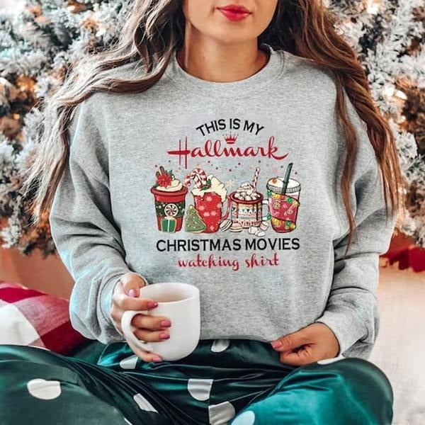 This Is My Movie Watching shirt, perfect Christmas movies shirt for holiday spirit. Cute Xmas tee makes a cozy and...