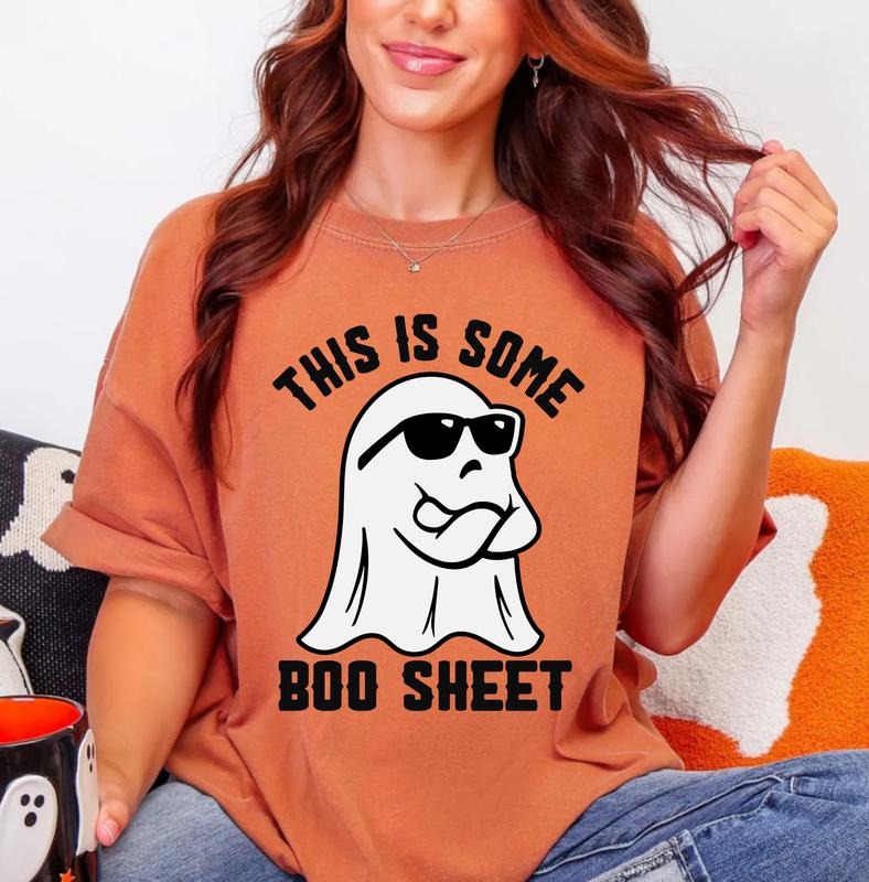 This Is Some Boo Sheet T-Shirt, Cute Funny Halloween Ghost Sweatshirt, Halloween Ghost Shirt, Retro Halloween Tee Shirt...