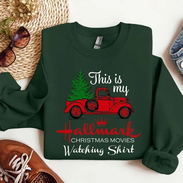 This is My Hallmark Christmas Movie Watching Sweatshirt, Christmas Sweatshirt, Hallmark Sweatshirt, Christmas Gift...