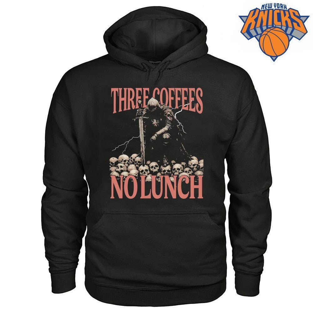 Three Coffees No Lunch Skeleton Knight Dark Fantasy Workout Shirt