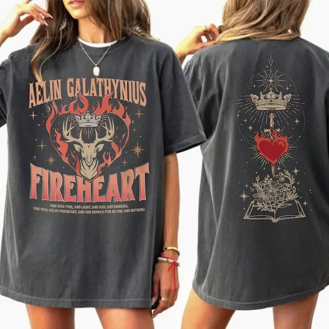 Throne Of Glass Fan Shirt, Aelin Galathynius Sweatshirt, Fireheart Aelin T-Shirt, Kingsflame The Thirteen Sweater, Gift...
