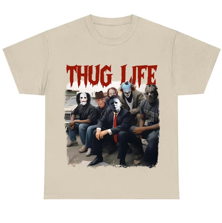 Thug  Life Horror Movie Shirt, I Love Bad Boys Shirt, Horror Shirt, Halloween Horror Shirt, Halloween Character Friends...