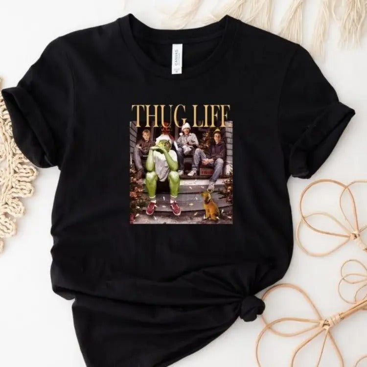 Thug Life Christmas Movie T-Shirt, Christmas Friends Shirt, Thug Life Movie Shirt, Christmas Gifts Casual Collar Hoodie,...