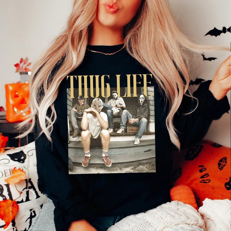 Thug Life Friends Horr0r Shirt, Halloween M0vie Shirt, Shirt For Fan Hoodie, Sweatshirt | HypeDripTees.com