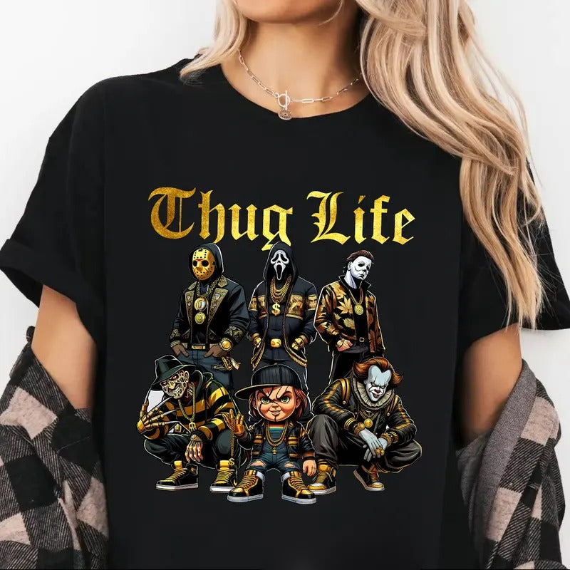 Thug Life Gold shirt, Horror Movie shirt, scary movie Halloween shirt, serial killer Halloween, Halloween Shirt Design...