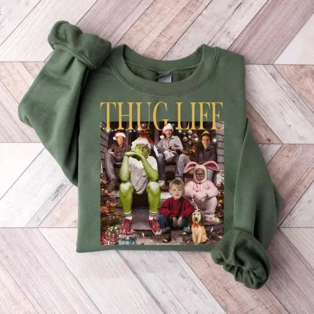 Thug Life Holiday Style T-Shirt Christmas Attitude Graphic Tee Hoodie, Sweatshirt | HypeDripTees.com