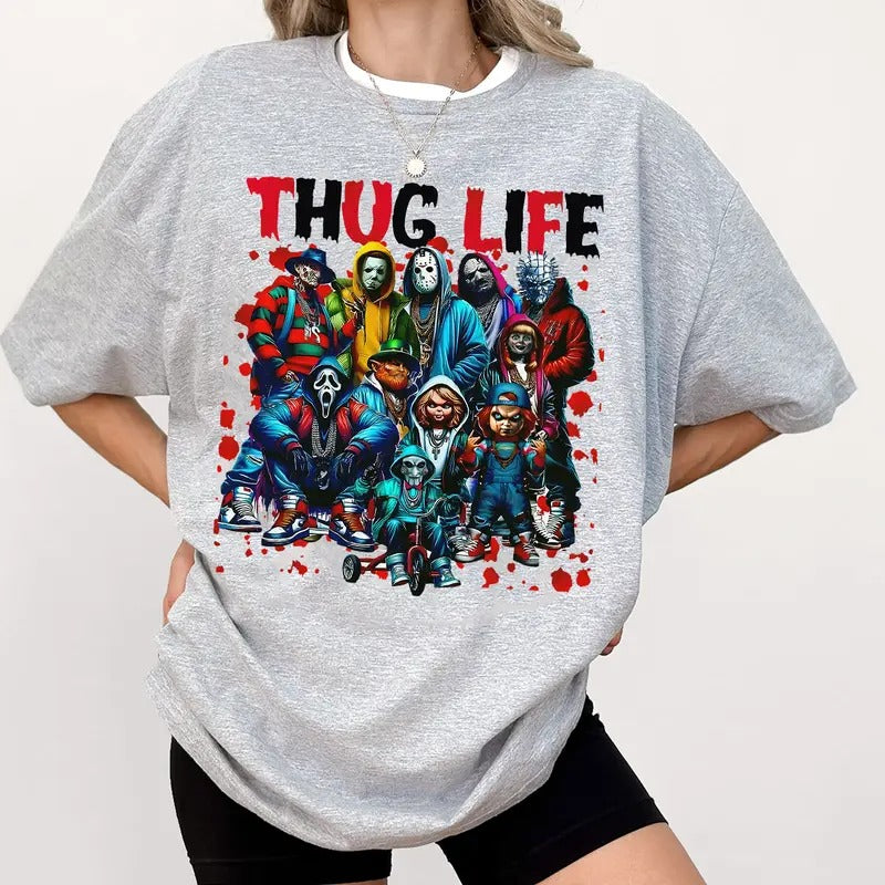 Thug Life Horror Movie Shirt, Movie Killer Shirt, Scary Halloween Shirt, Horror Friend Shirt, Halloween Vibes Shirt,...