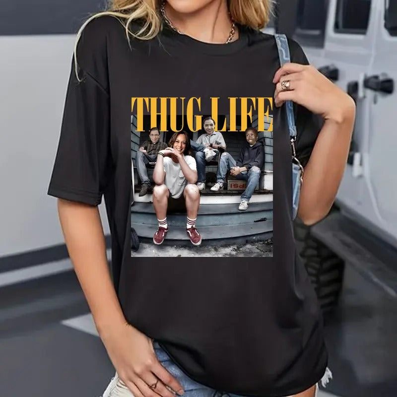 Thug Life Kamala Harris Shirt, Women's Right Shirt, Thug life Feminism Shirt, Sweatshirt Hoodie | HypeDripTees.com