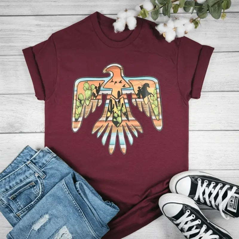 Thunderbird Sunset Graphic T-shirt Hoodie, Sweatshirt | HypeDripTees.com