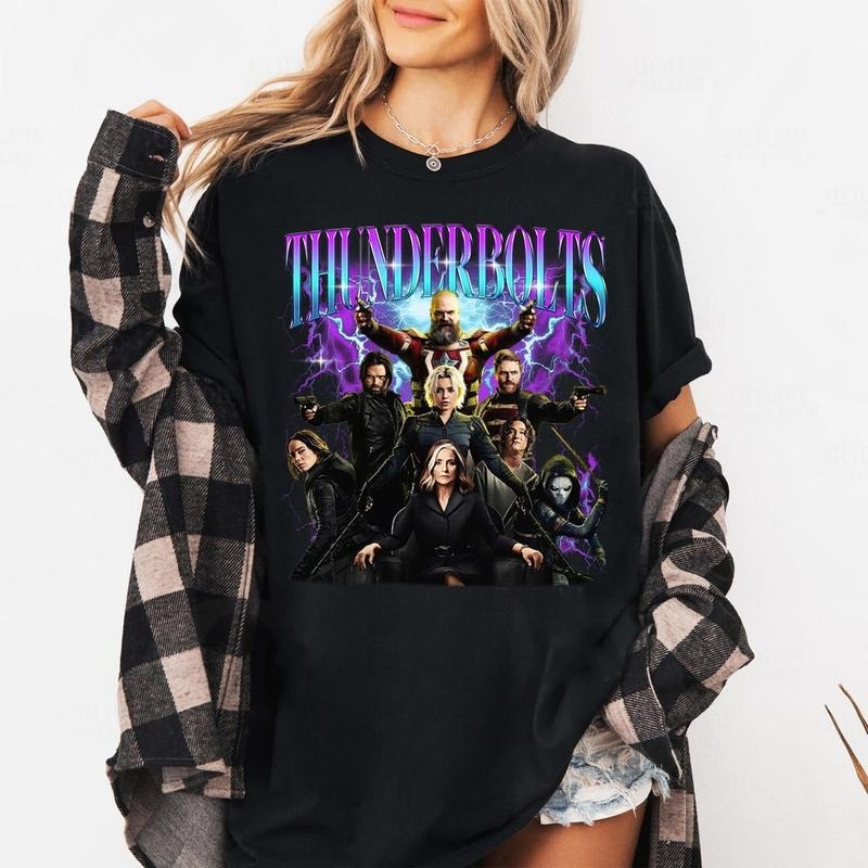 Thunderbolts Shirt, Thunderbolts MCU shirt, Yelena Belova Bucky Barnes Movie Fan Bootleg Tee T-Shirt Hoodie, Sweatshirt