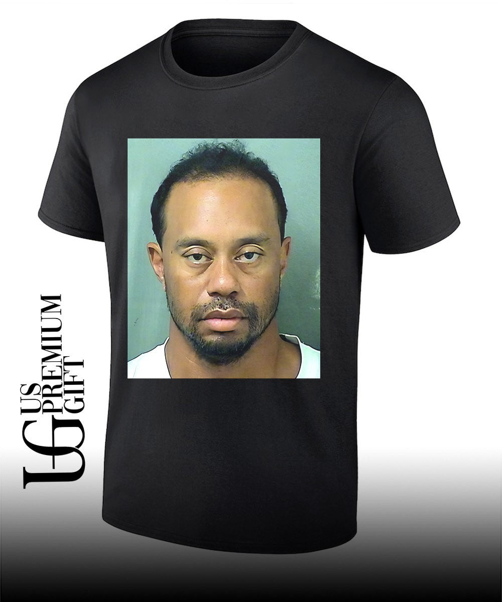 Tiger Woods mugshot shirt