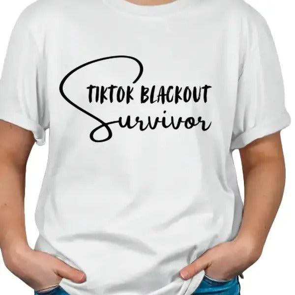 Tiktok Blackout Survivor Softstyle Unisex T-shirt  Stylish Casual Streetwear Hoodie, Sweatshirt | HypeDripTees.com