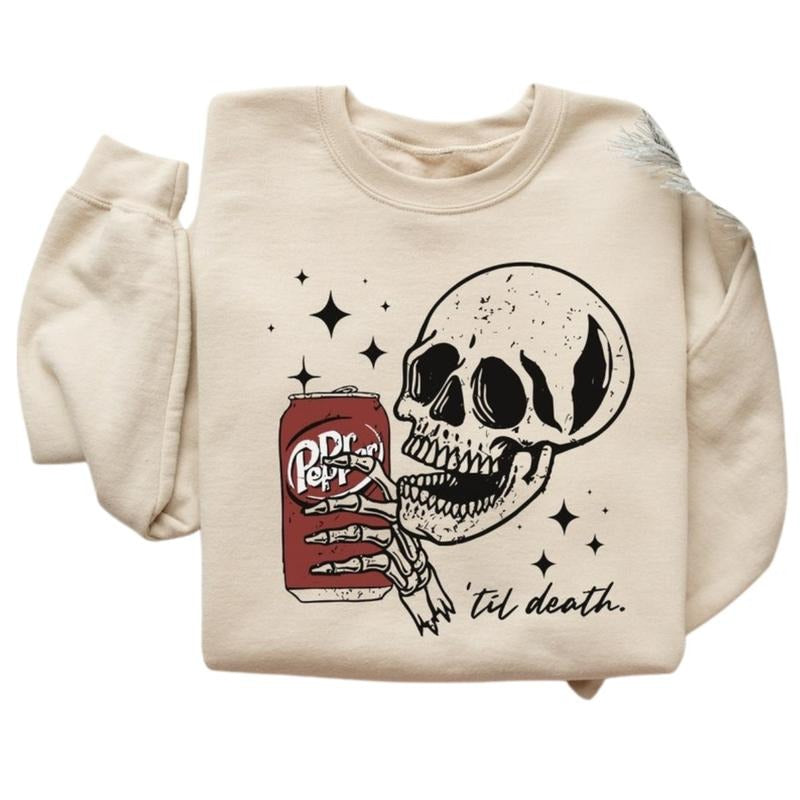 Till Death Dr. Pepper Sweatshirt, Skeleton Shirt, Cute Dr Pepper Tshirt, Skeleton drinking Dr.Pepper Hoodie