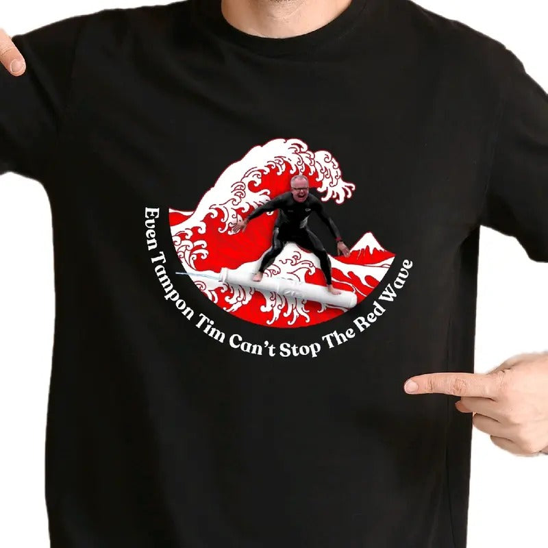 Tim Walz Red Wave Tshirt Cotton Menswear Soft t shirt funny meme Hoodie, Sweatshirt | HypeDripTees.com