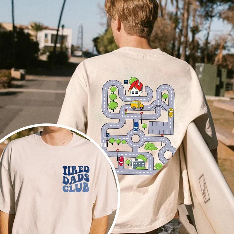Tired Dads Club 2 Sides Shirt, Racing Shirt for Dad,Race On Dad's T-shirt,Mat Road On Dad Shirt,Fathers Day Gift,Car Race...