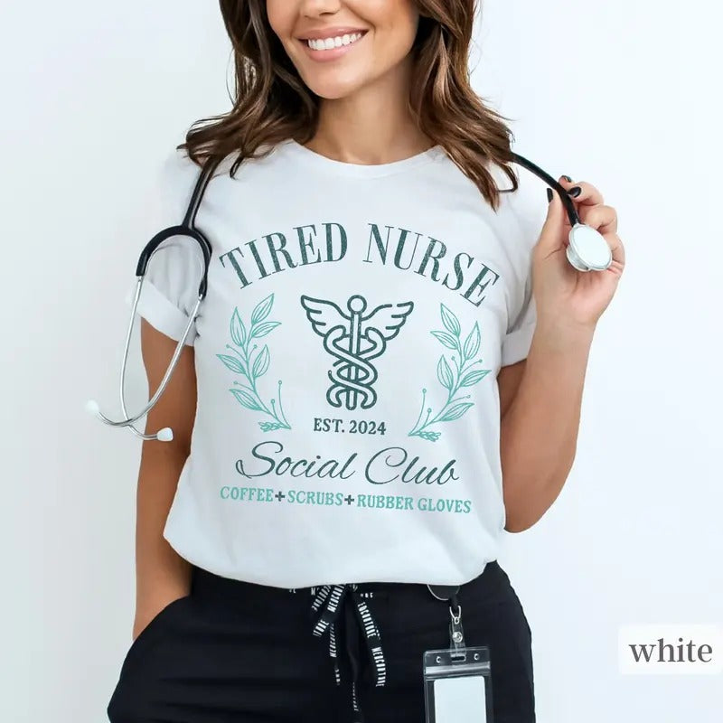 Tired Nurse Shirt with Name, Nurse Appreciation Gift, Personalized Nurse Shirt,  Gift for Nurse, Cute Nurse Tshirt...
