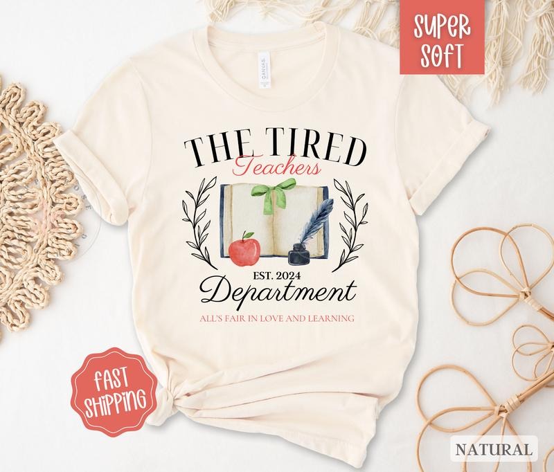 Tired Teachers Department, Teacher Shirt, Teacher Appreciation Gift for Teacher Hoodie, Sweatshirt | HypeDripTees.com