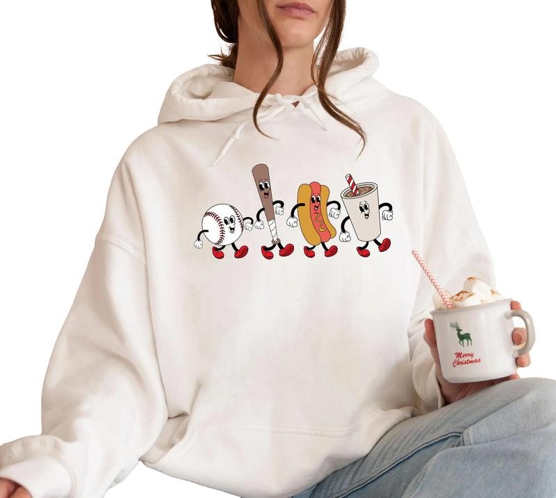Tis The Season Shirt, Baseball Hot Dog Coke Cartoon Hoodie, Sweatshirt | HypeDripTees.com