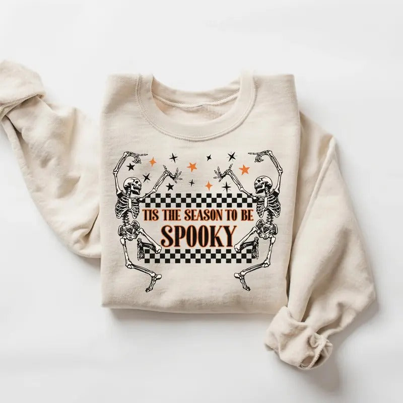 Tis Season Be Spooky Spooky Season Skeleton Dancing Halloween Shirt Halloween Party Shirt Funny Halloween Shirt Halloween Fall T-Shirts, Hoodie, Sweatshirt
