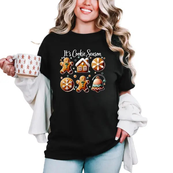 Tis the Gingerbread Cookie Season Long Sleeve Crewneck, Hoodie, or Short Sleeve TShirt | Christmas Pullover Sweater |...