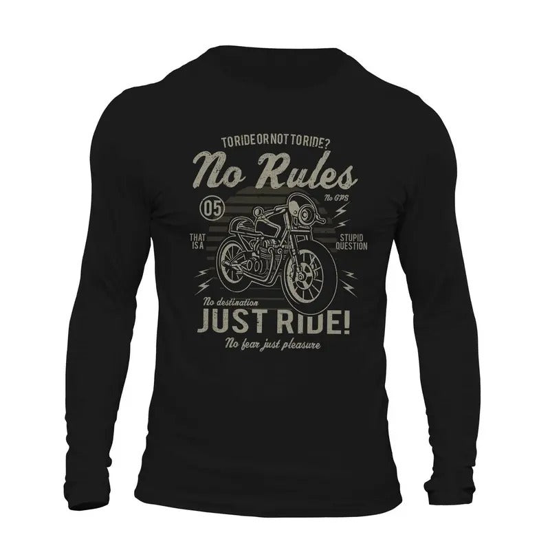 To Ride or Not To Ride Motorcycle Riding Long Sleeve Men's T-Shirt Casual Classic Hoodie, Sweatshirt | HypeDripTees.com