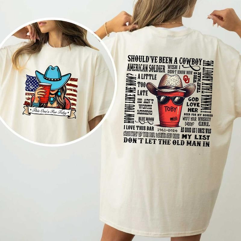 Toby Keith Memorial Shirt, This one's for Toby Creative Shirt, Country Music Tee, In memory of Toby Keith, 4th of July...