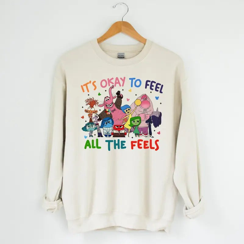 Today I Feel All The Feels InsideOut 2 Sweatshirt, InsideOut Characters Sweatshirt - Unisex Crewneck Sweatshirt for Men...