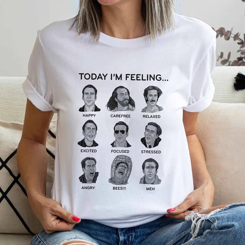 Today Im Feeling Vintage Sweatshirt, Limited Nicolas Cage Vintage Shirt, Nicolas Cage Homage Tshirt, Nicolas Cage Fan...