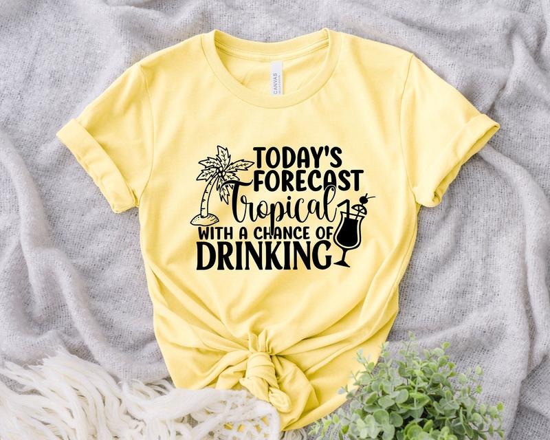 Today's Forecast Tropical With A Chance Of Drinking, Family Vacation Shirt, Matching Shirt, Vacation Shirt, Beach Shirt,...
