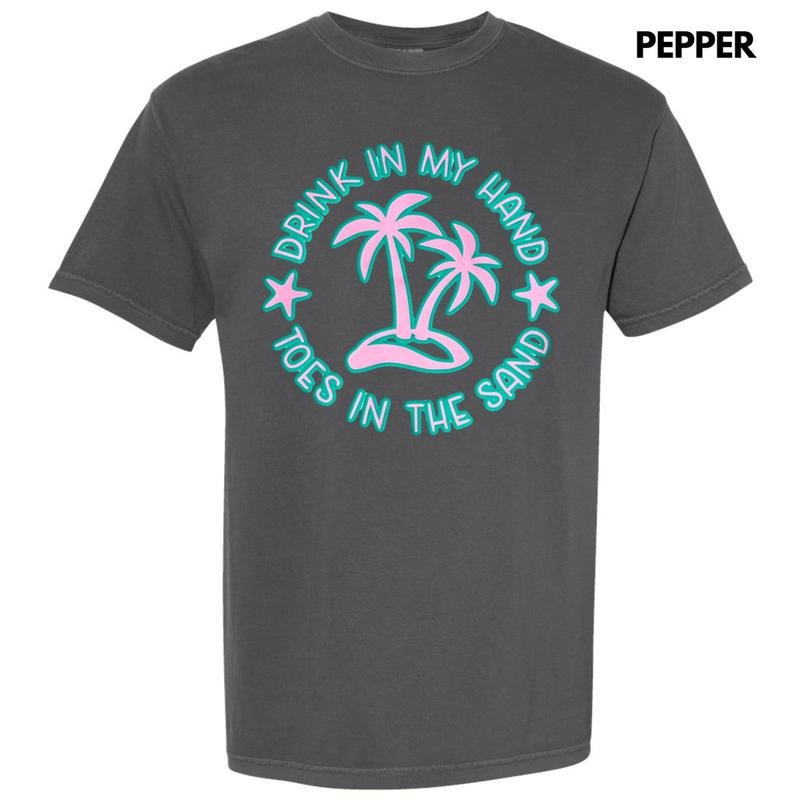 Toes In The Sand Puff Comfort Colors T-Shirt Hoodie, Sweatshirt | HypeDripTees.com