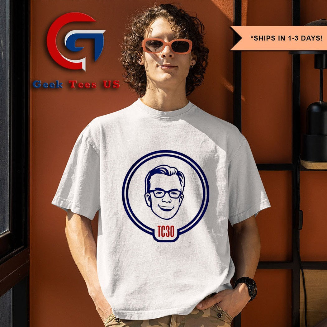 Tom Caron TC30 Years at NESN big head shirt