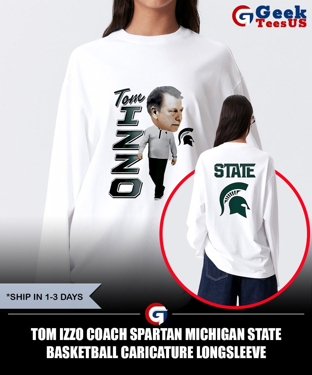 Tom Izzo Coach Spartan Michigan State Basketball caricature shirt
