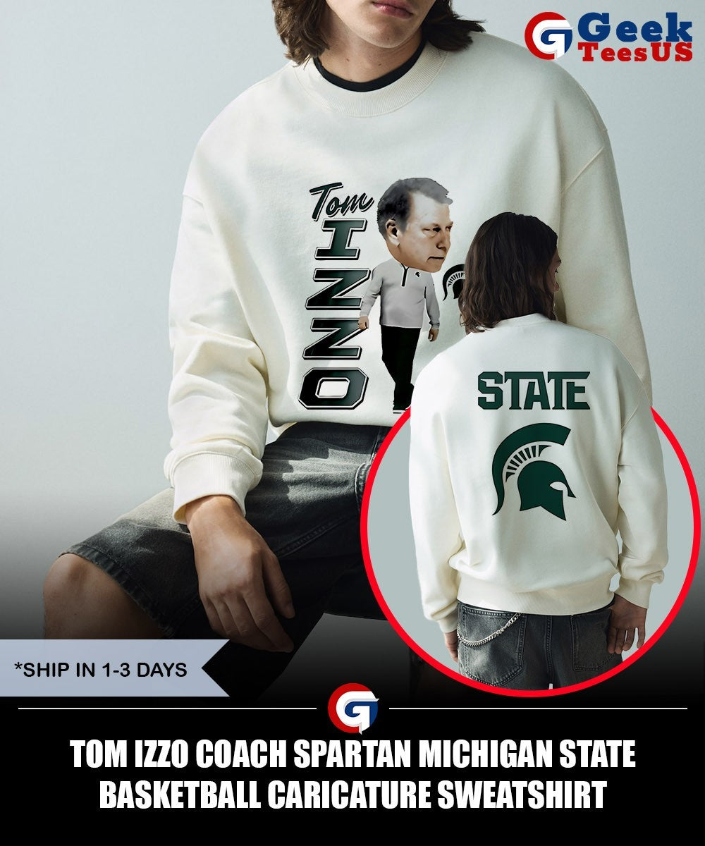 Tom Izzo Coach Spartan Michigan State Basketball caricature shirt