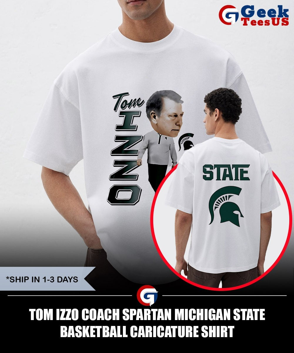 Tom Izzo Coach Spartan Michigan State Basketball caricature shirt